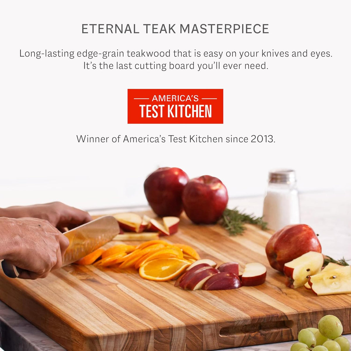 Teakhaus Cutting Board - Extra Large (XL) Teak Wood Cutting Board 24”L x 18”W x 1.5” Thick - Sustainably Harvested and FSC Certified - Knife Friendly with Natural Oil Finish