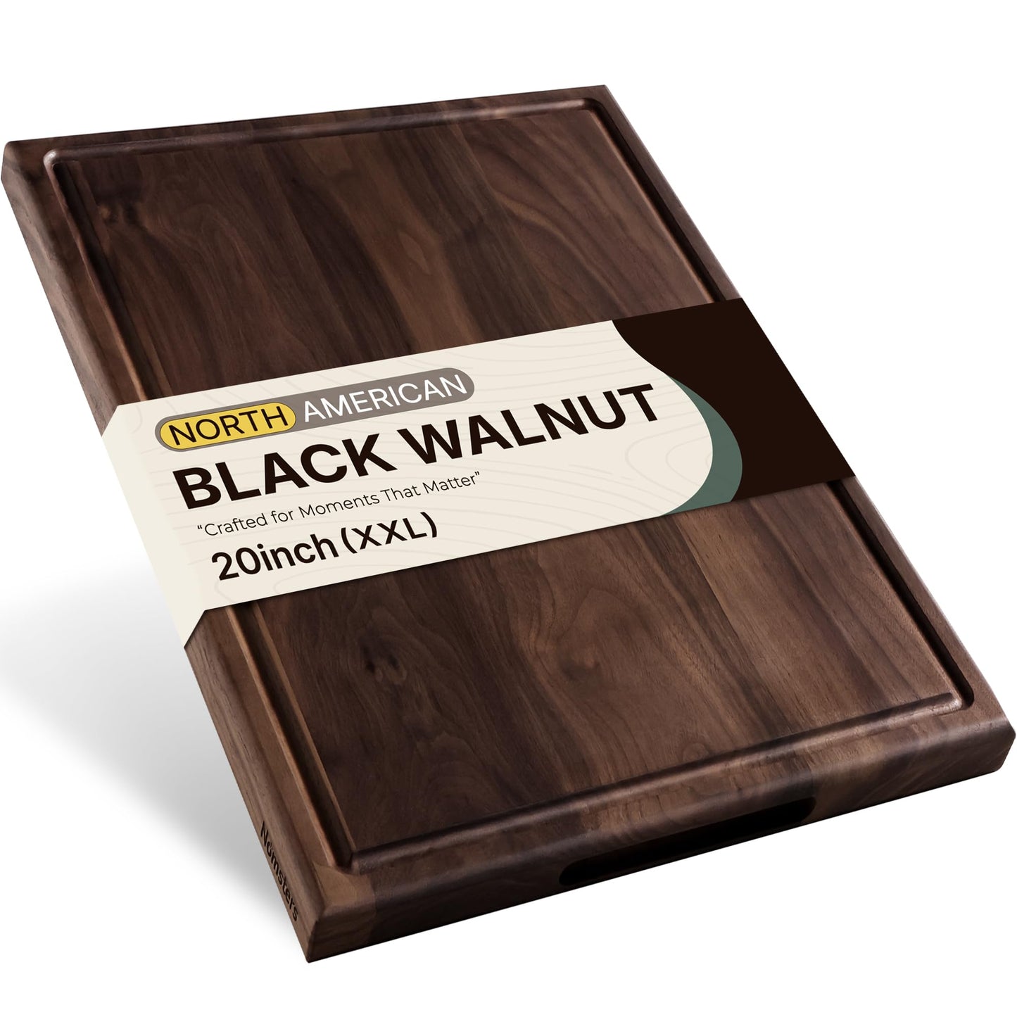 Luxury American Black Walnut Wood Wooden Cutting Boards for Kitchen 17''