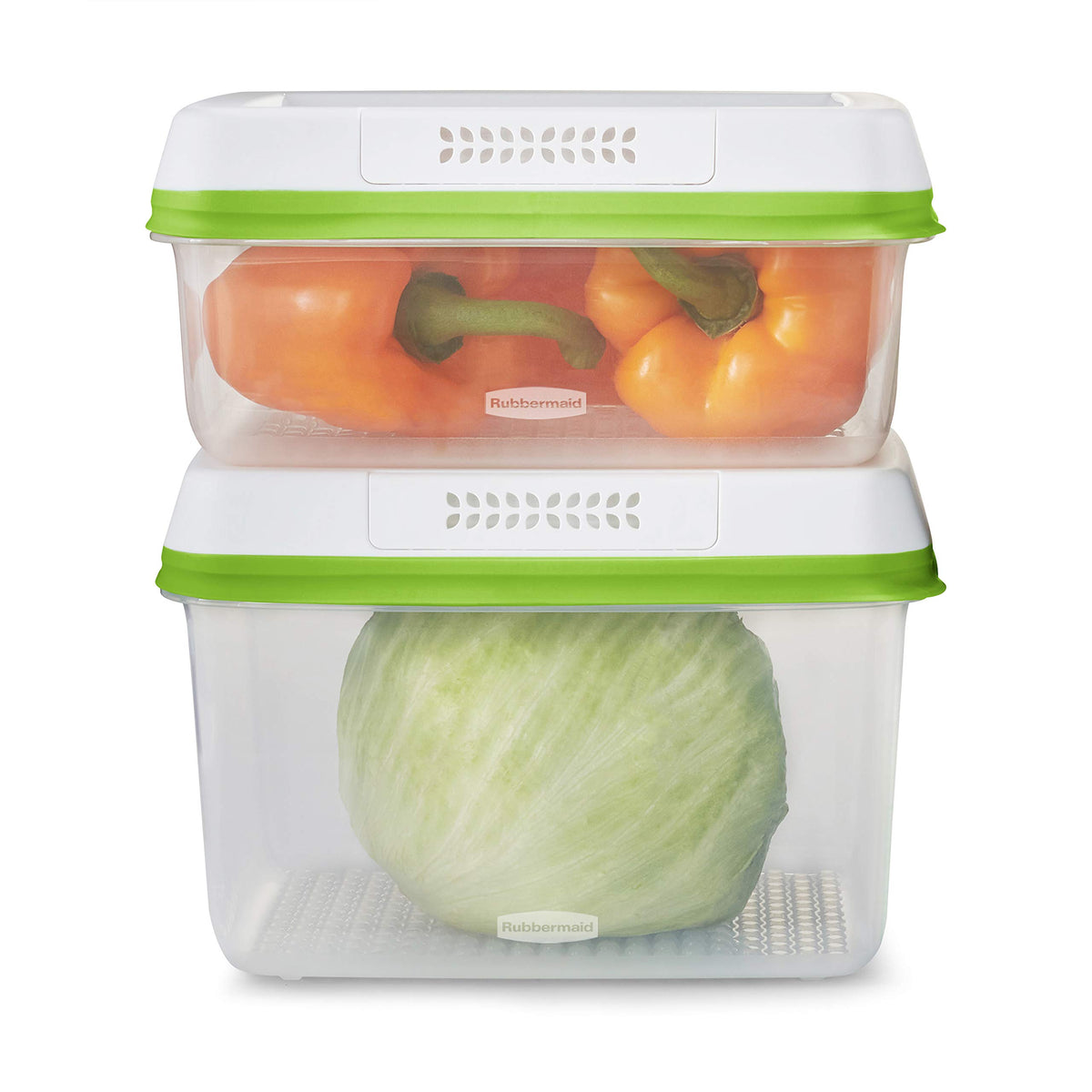 Rubbermaid FreshWorks Produce Saver, Medium and Large Storage Containers, 8-Piece Set, Set of 4, Med & Lg, Clear
