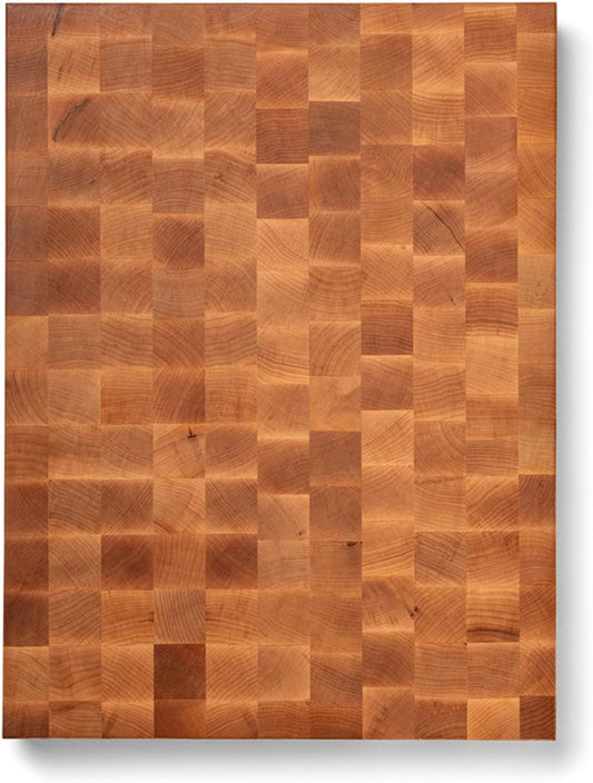John Boos CCB Series Rectangular Wooden Maple Cutting Board 24”x18” – 2.25” Thick, 30-lb Reversible Butcher Block with End-Grain & Finger Grips – Made in the USA