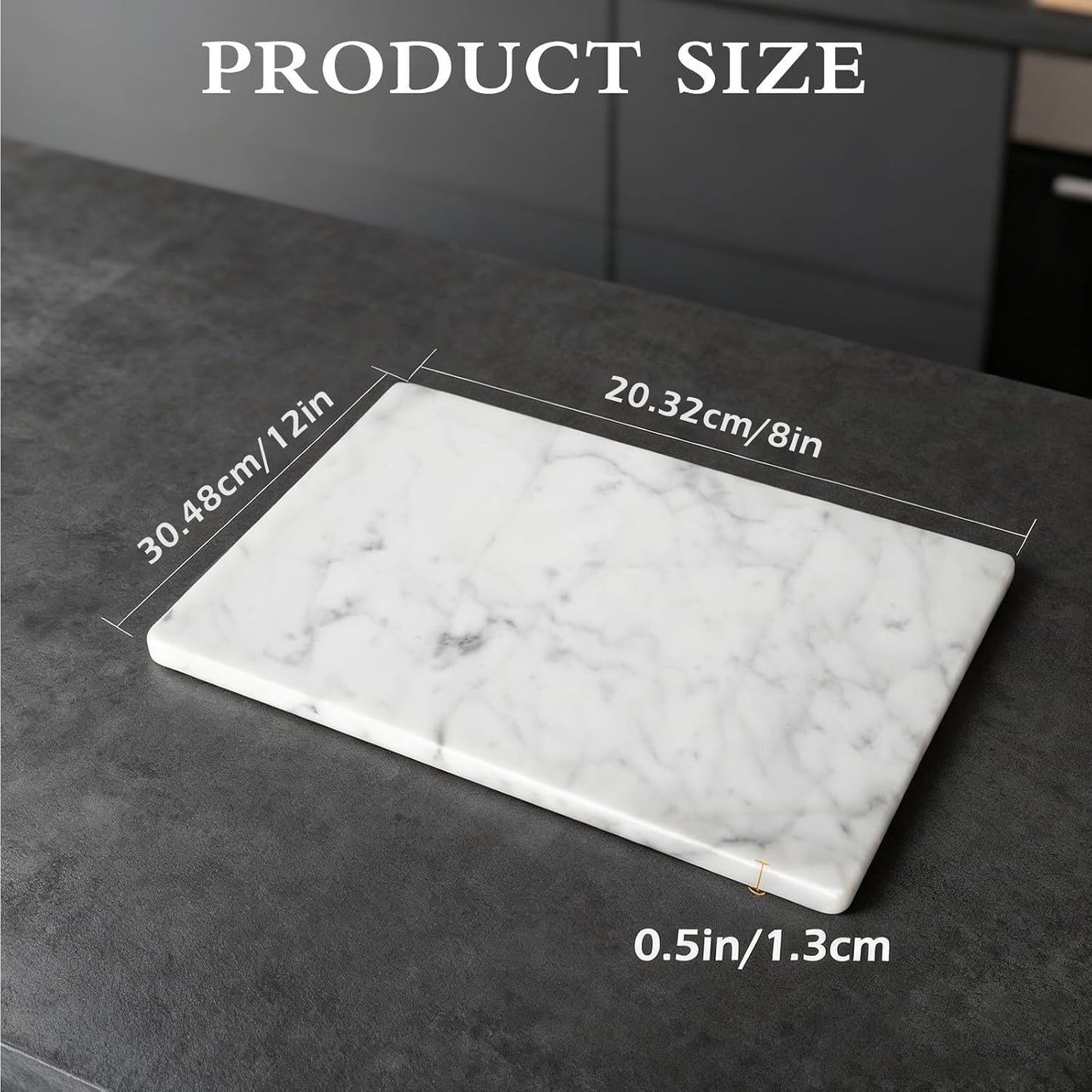 Marble Cutting Board for Kitchen 12×8 Inch Italian Carrara White