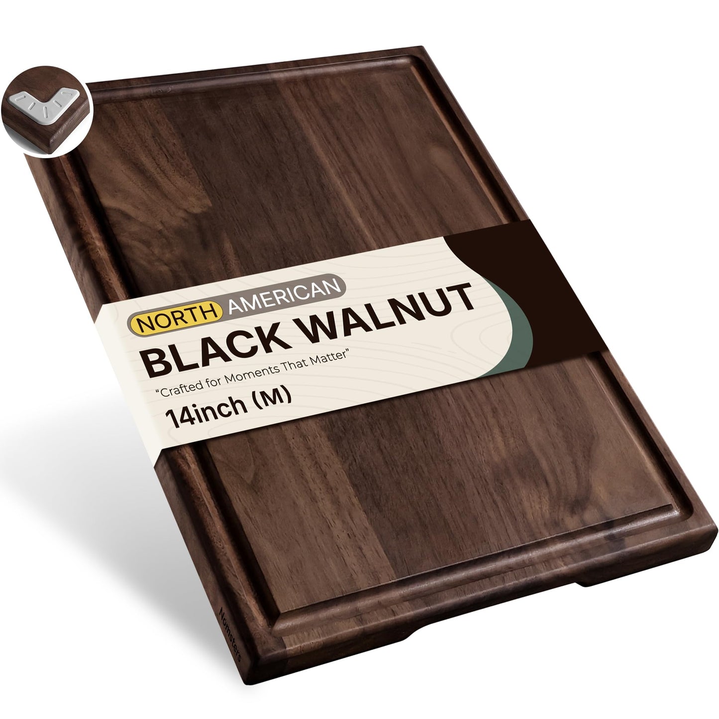 Luxury American Black Walnut Wood Wooden Cutting Boards for Kitchen 17''