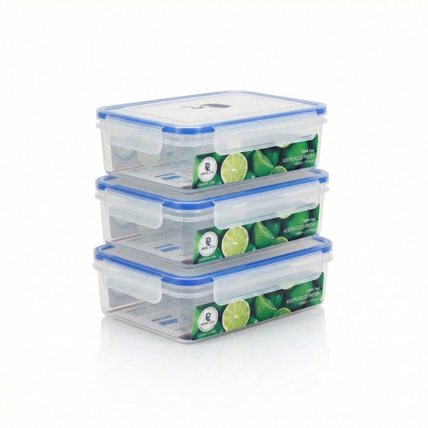 Tribello 68 oz Airtight Food Storage Containers with SnapTight Lids – Clear, Stackable, BPA-Free Meal Prep Containers for Kitchen, Freezer & Pantry – 3-Pack
