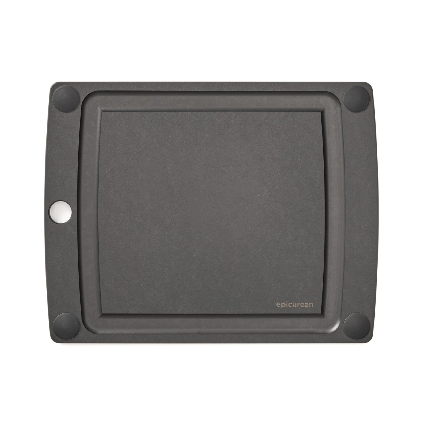 Epicurean All-In-One Cutting Board with Non-Slip Feet and Juice Groove, 11.5" × 9", Natural/Black