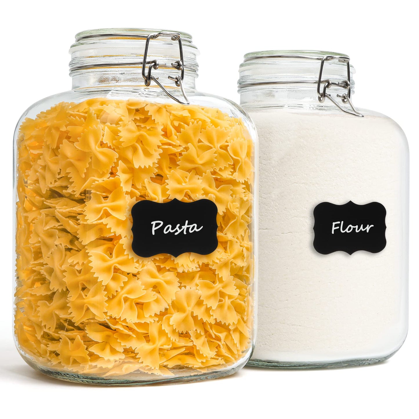 ComSaf Large Square Glass Jars with Airtight Lids 78 oz 3 Pack Wide Mouth