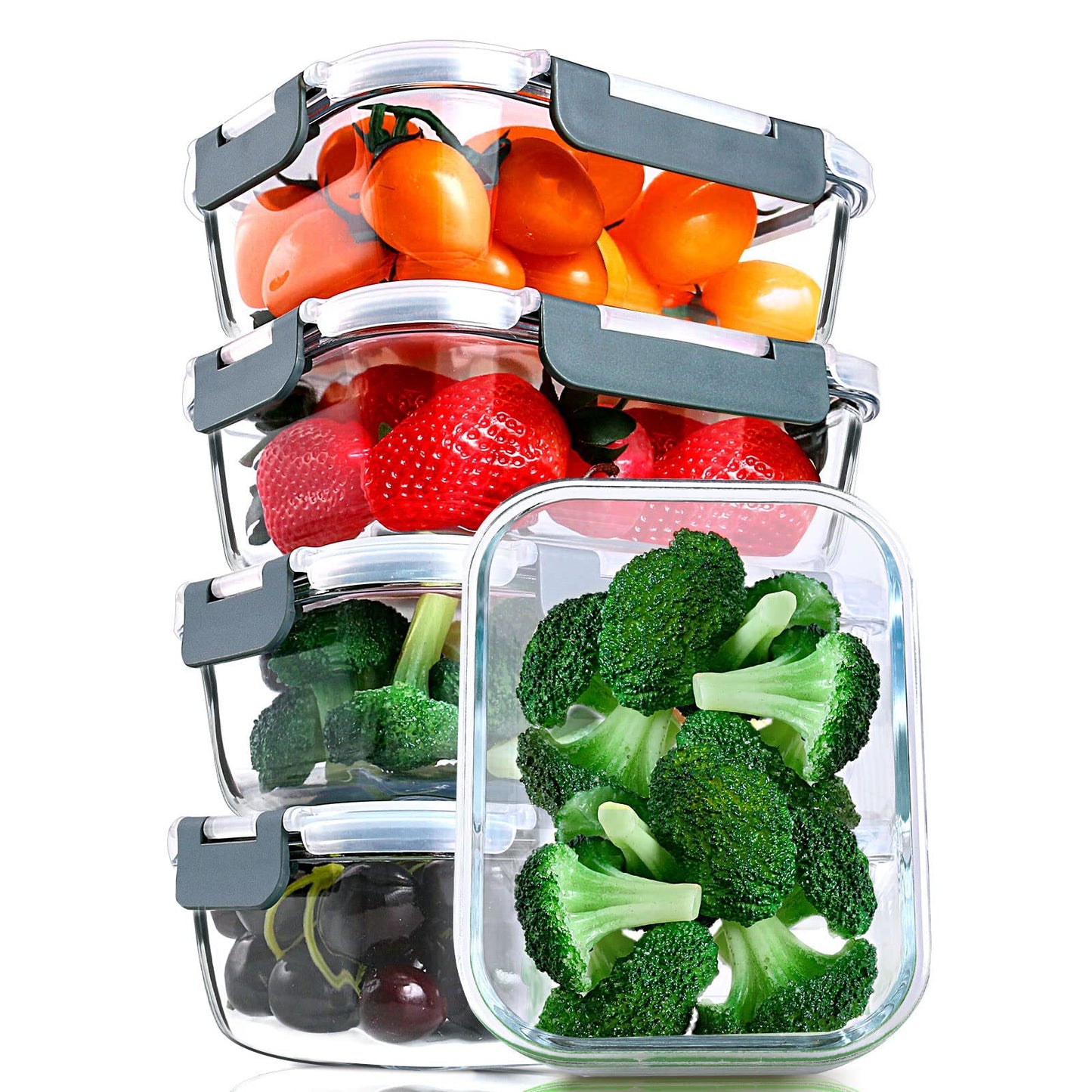 M MCIRCO 6 Pack Extra Large Glass Food Storage Containers with Lids