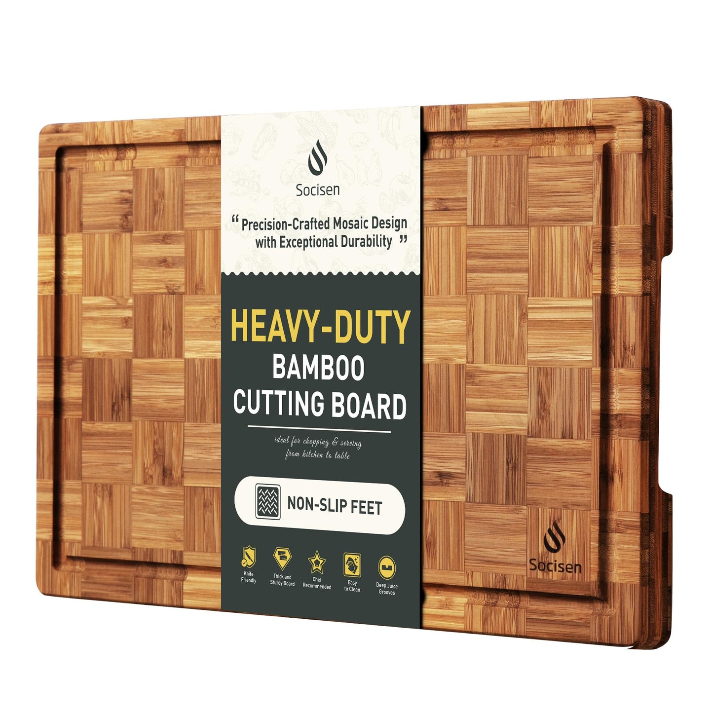 Bamboo Cutting Board 16'' Wood Wooden Cutting Boards for Kitchen Chopping