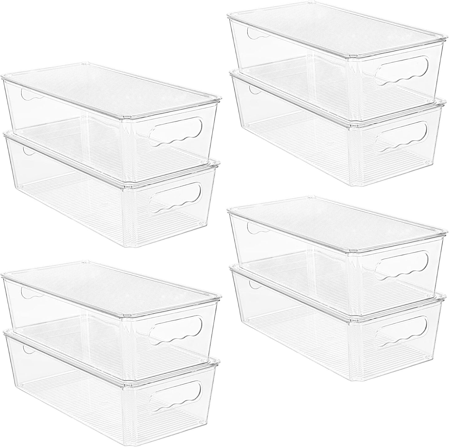Vtopmart 8pcs Clear Stackable Storage Bins with Lids