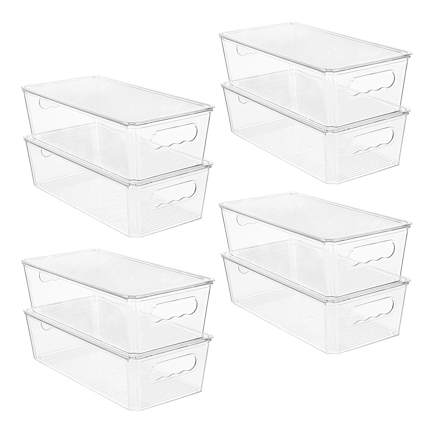 Vtopmart 8pcs Clear Stackable Storage Bins with Lids
