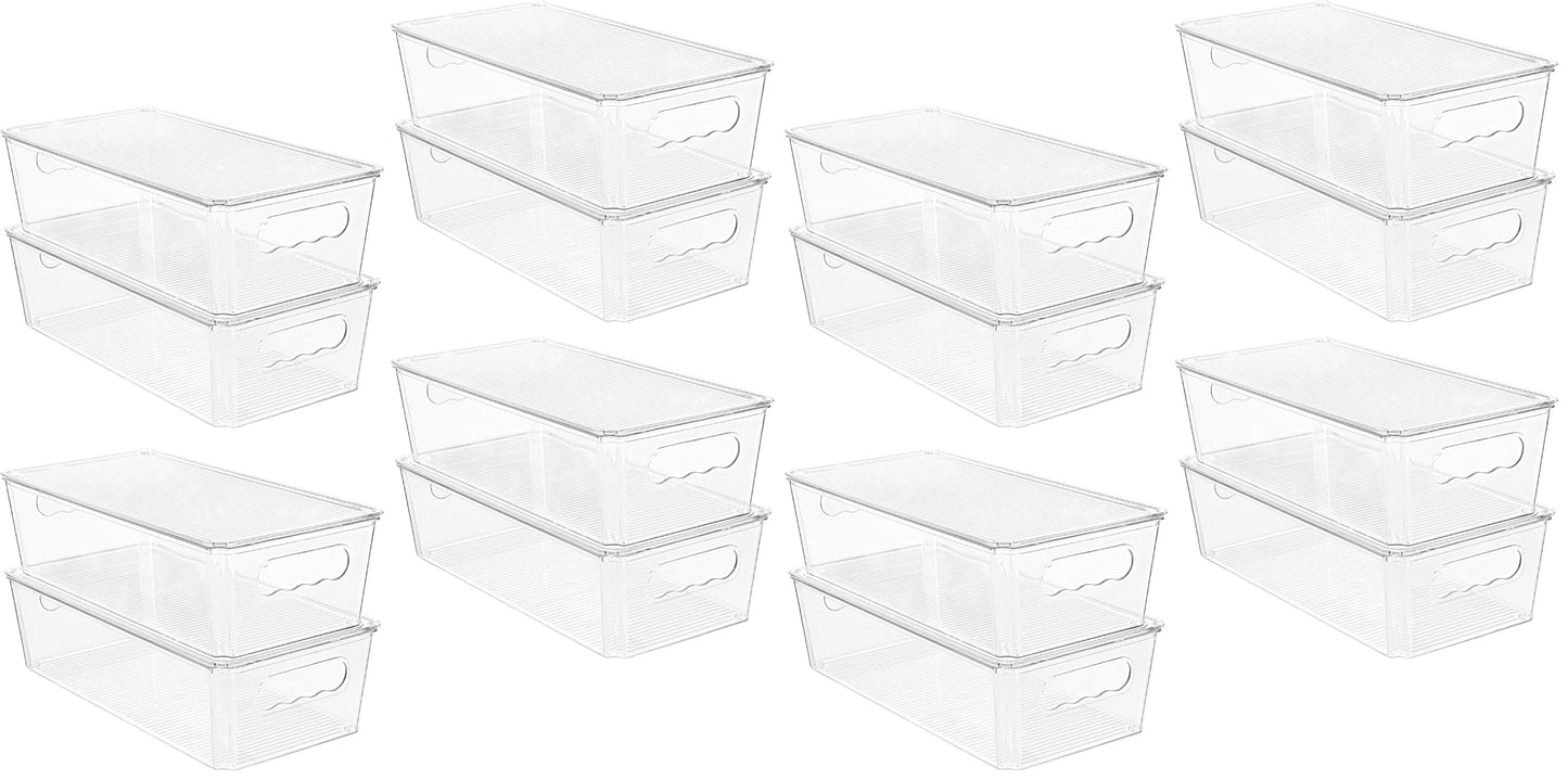 Vtopmart 8pcs Clear Stackable Storage Bins with Lids