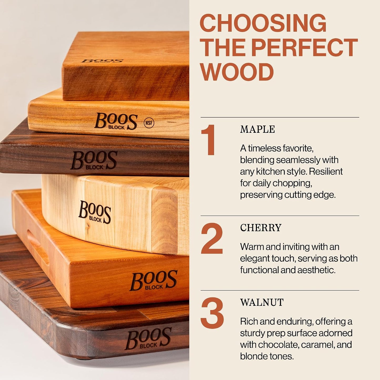 John Boos Chop-N-Slice Series Rectangular Wooden Maple Cutting Board