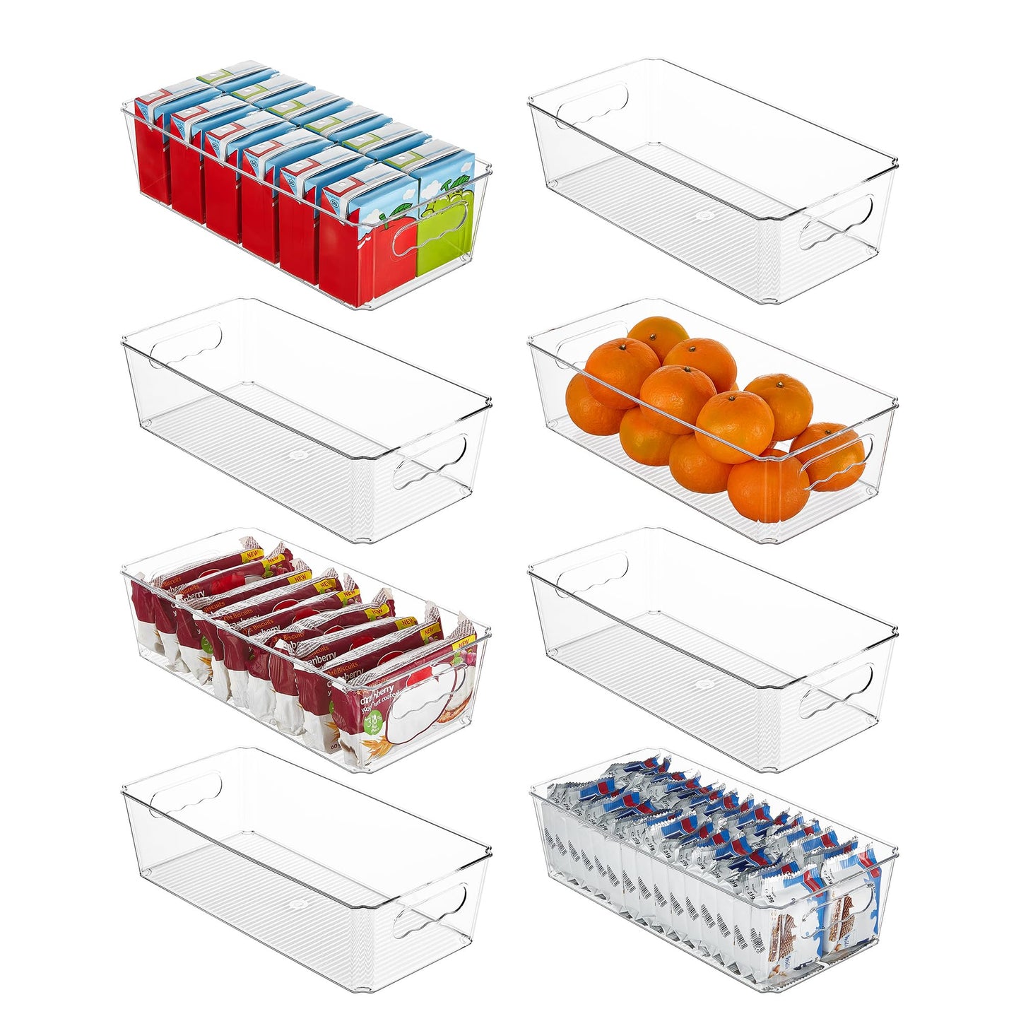 Vtopmart 8pcs Clear Stackable Storage Bins with Lids