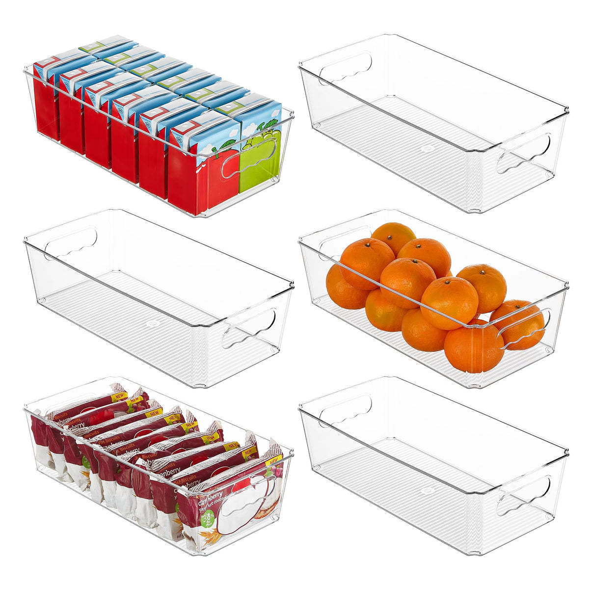 Vtopmart 8pcs Clear Stackable Storage Bins with Lids