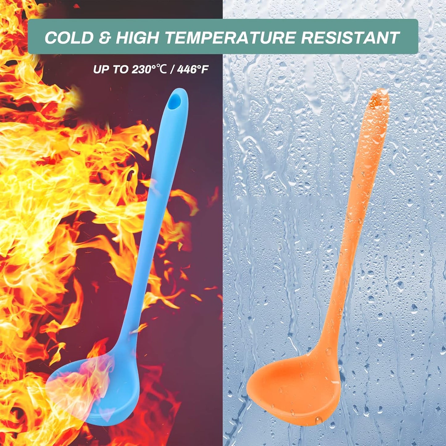 5 Pieces Silicone Ladles for Cooking - Small Soup Ladle Spoon Heat Resistant Kitchen Ladle Spoons, Cooking and Serving Spoon for Soup Sauce Chili Gravy Canning Pouring (5 Colors)