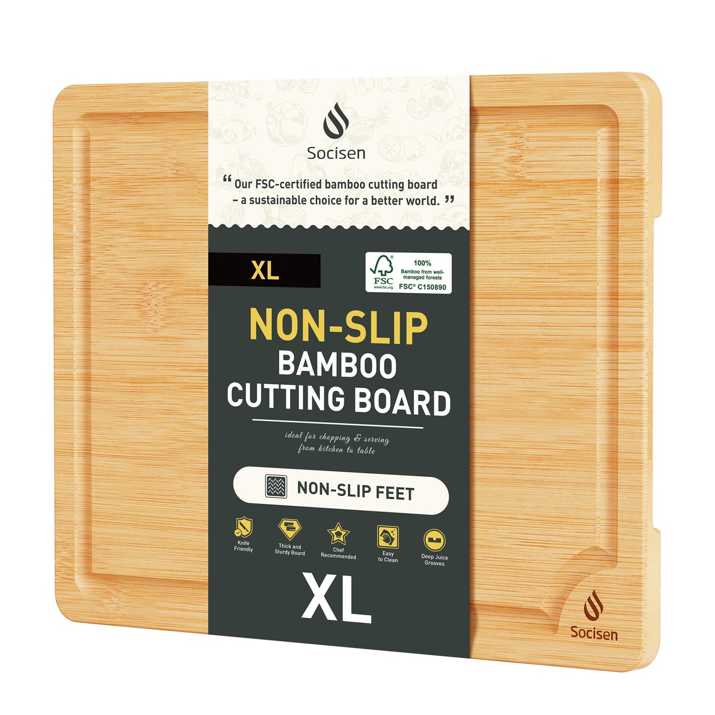 3 Packs Bamboo Cutting Board Set with Non Slip Feet Holder and Over Sink Nice Solid Thick Wood Juice Groove Chopping Board Extra Large Big Small Best Hardwood Kitchen Organic Vegetable Meat BBQ Kit