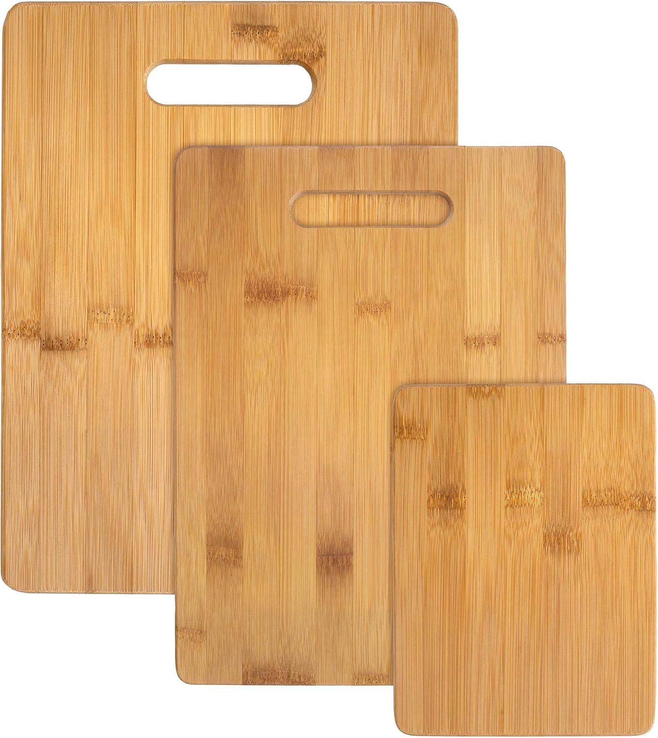 Totally Bamboo Cutting Board Set, 3 Reversible Cutting Boards for Kitchen