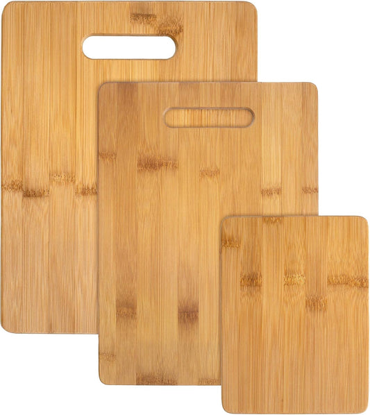 Totally Bamboo Cutting Board Set, 3 Reversible Cutting Boards for Kitchen