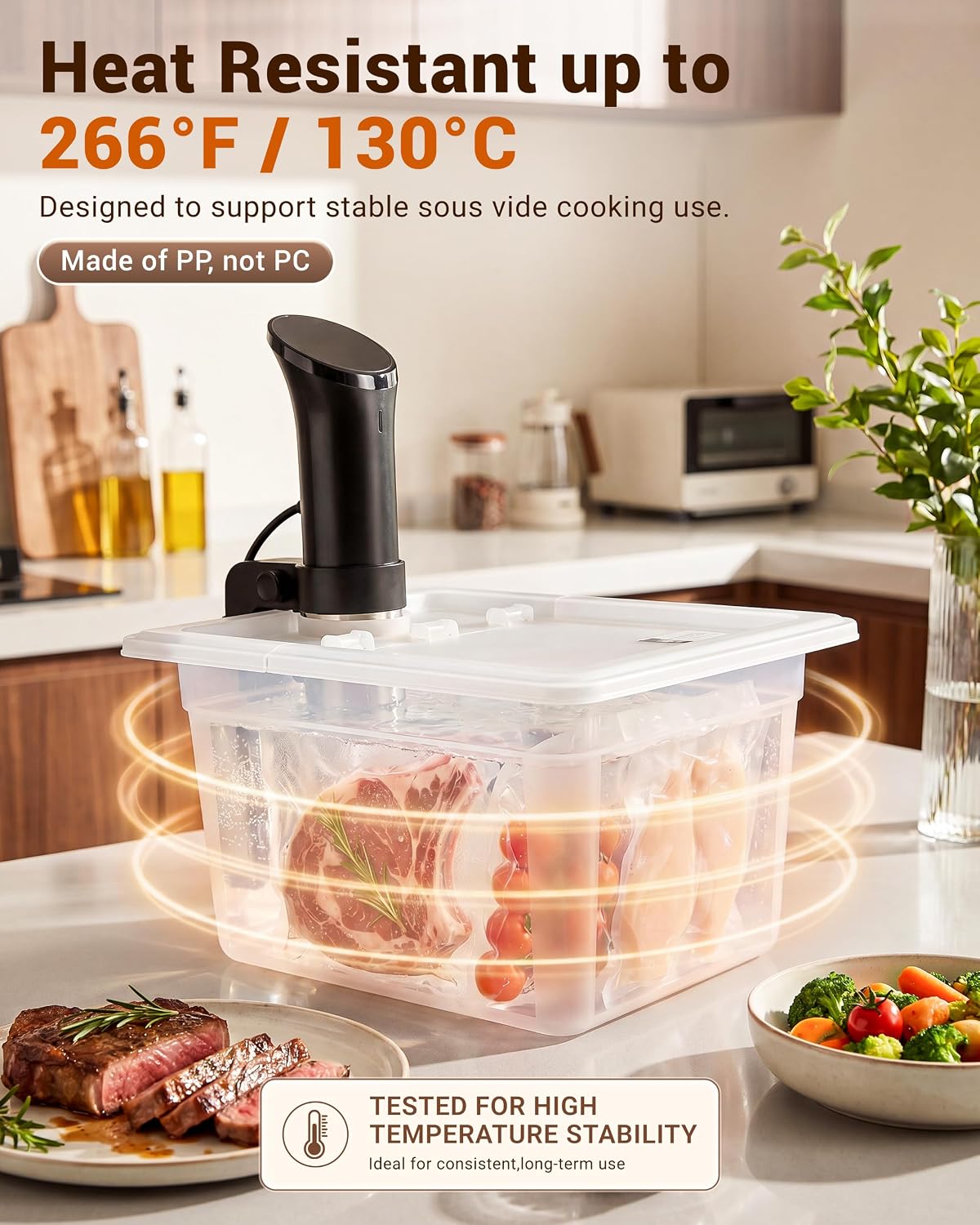 EVERIE 12QT Sous Vide Container BPA-Free with Reinforced Hinged Lic