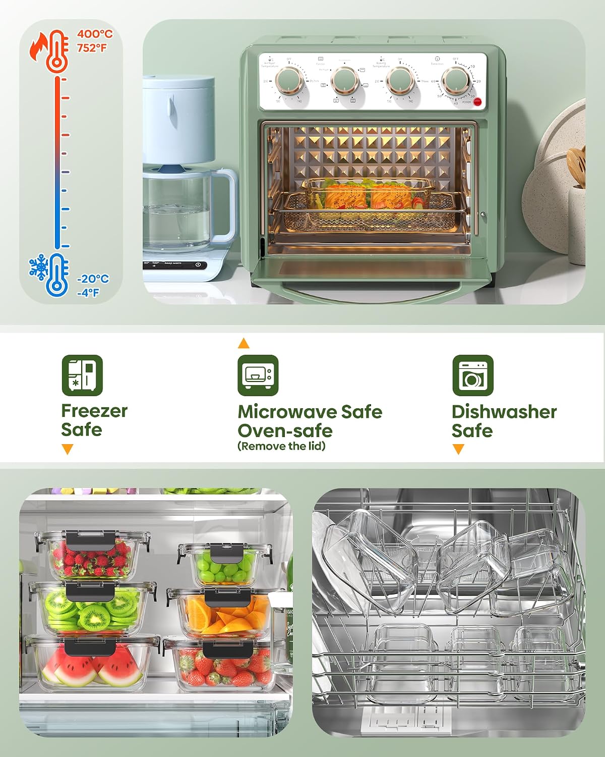 KEMETHY 40 PCS Glass Food Storage Containers with Lids