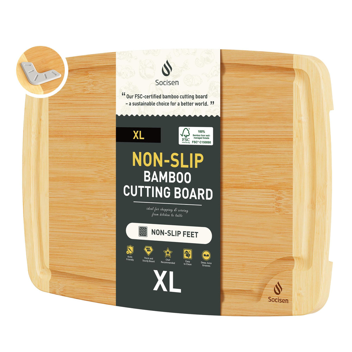 3 Packs Bamboo Cutting Board Set with Non Slip Feet Holder and Over Sink Nice Solid Thick Wood Juice Groove Chopping Board Extra Large Big Small Best Hardwood Kitchen Organic Vegetable Meat BBQ Kit