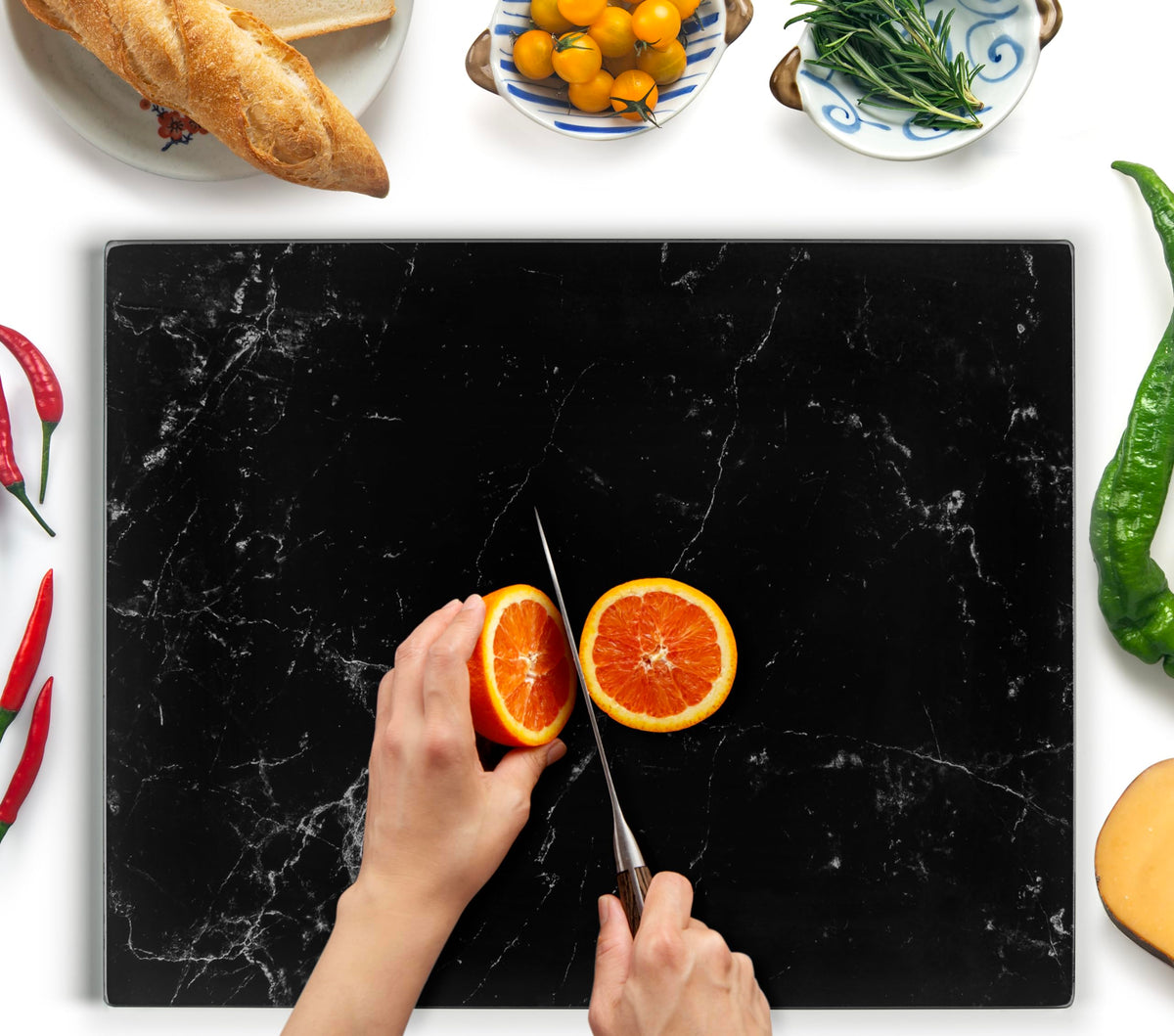 Kitchenville Glass Cutting Board 16"x12": Tempered Glass Kitchen Counter Protector - Durable- Scratch-Resistant, Heat-Proof - Clear Design