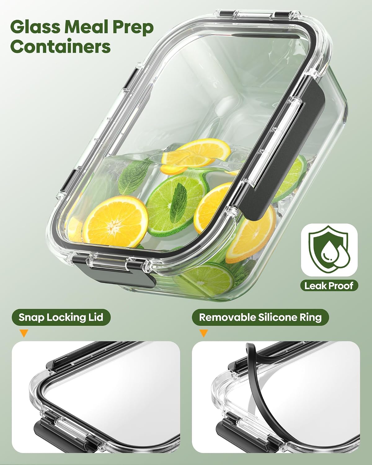 KEMETHY 40 PCS Glass Food Storage Containers with Lids