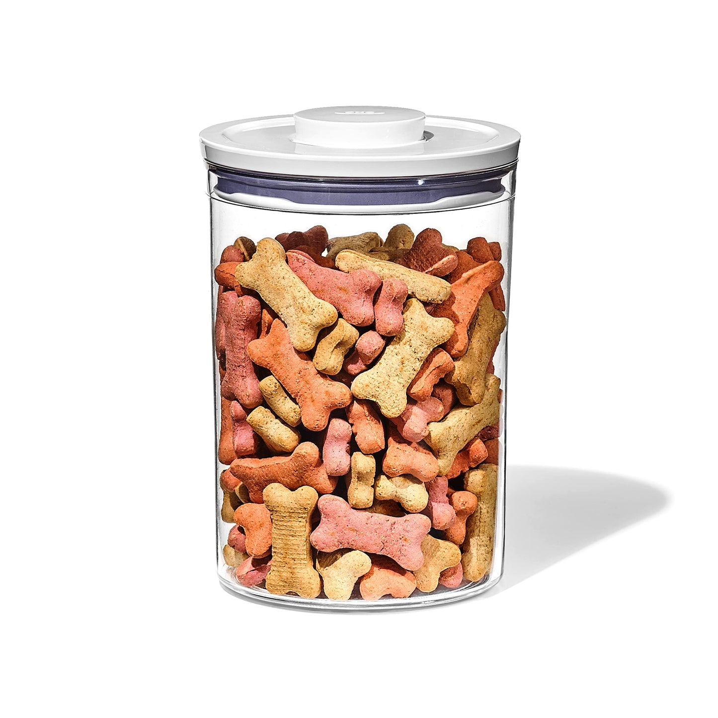OXO Good Grips Pet POP Container – 6.0 Qt/5.7 L with Half Scoop, Ideal for up to 6.5lbs of Dog Food or 4.5lbs of Cat Food, Airtight Dog and Cat Food Storage Container, BPA Free, Clear