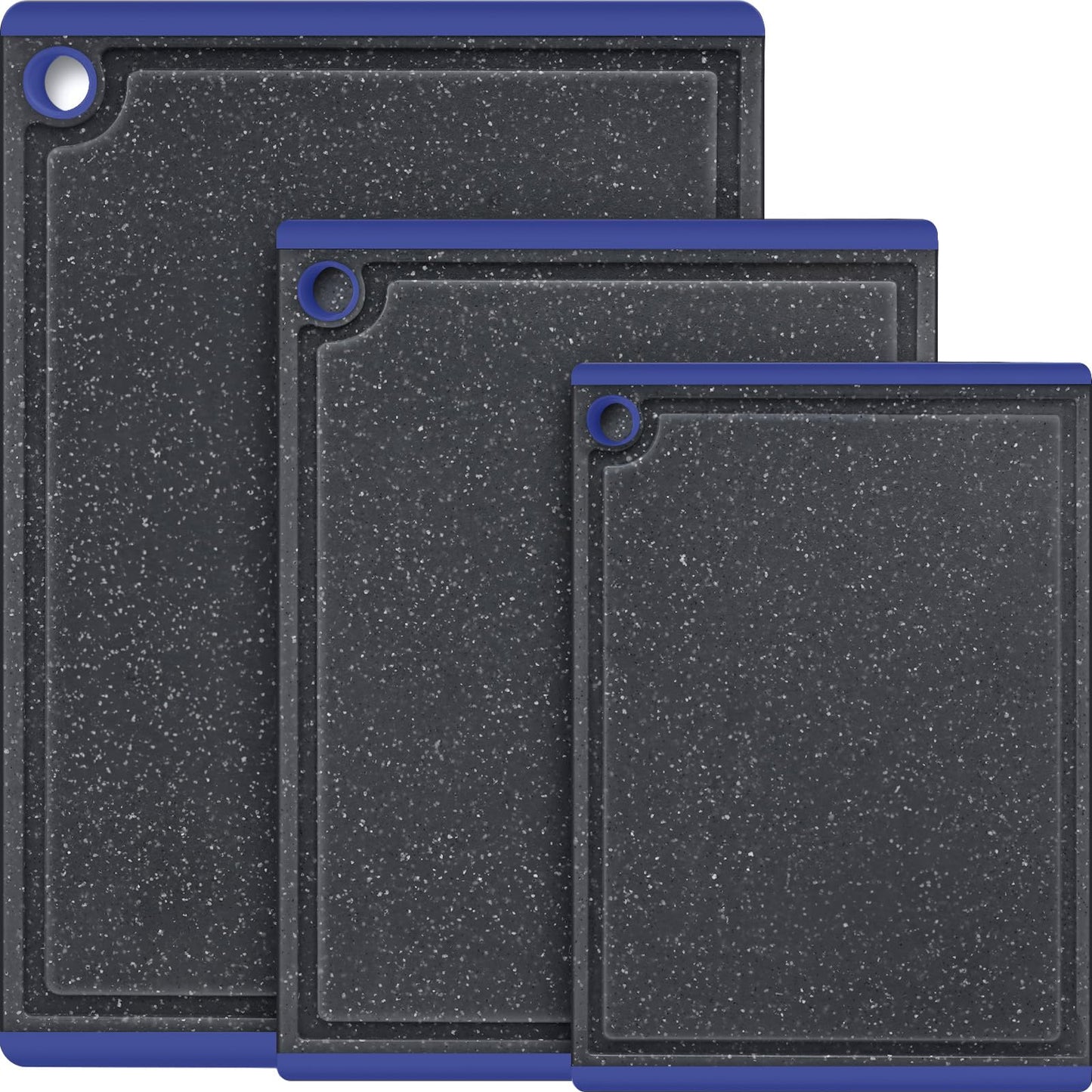Plastic Cutting Boards for Kitchen, 3-Piece Large Cutting Board Set Dishwasher Safe Chopping Boards with Non-slip Feet and Juice Grooves, Kikcoin