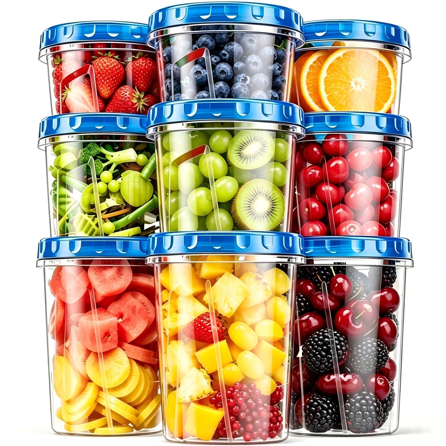HOMETALL Freezer Storage Containers, [6 Pack-16 Oz] Airtight Plastic