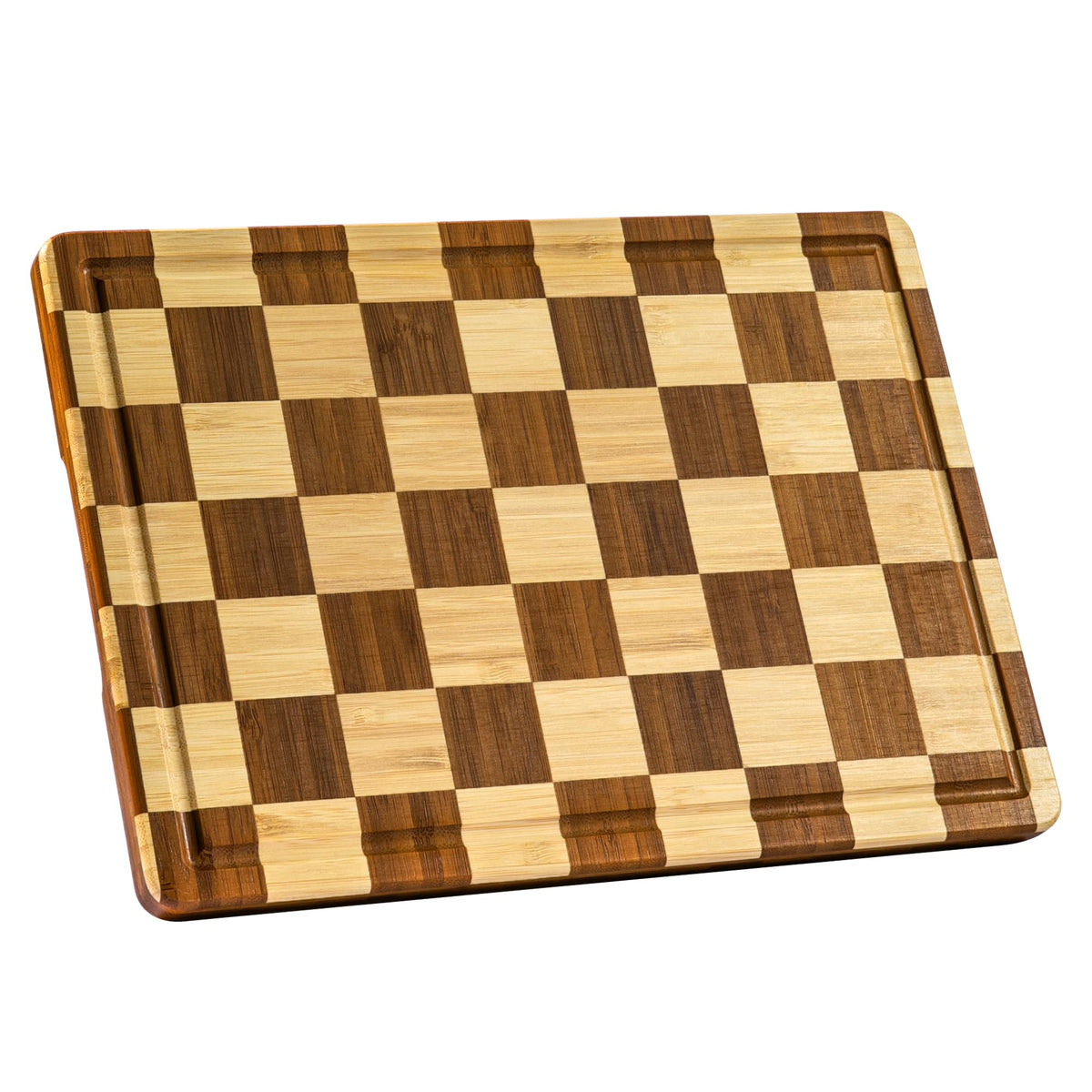 THETCHRY Checkered Cutting Board for Kitchen, Bamboo Wooden Cutting Board