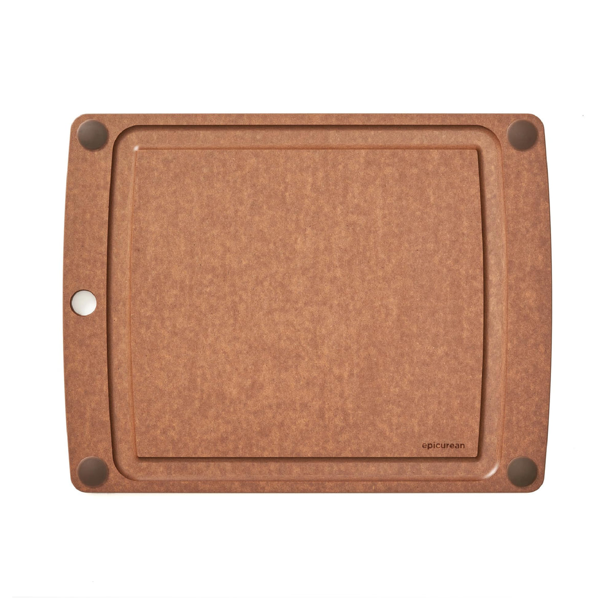 Epicurean All-In-One Cutting Board with Non-Slip Feet and Juice Groove, 11.5" × 9", Natural/Black