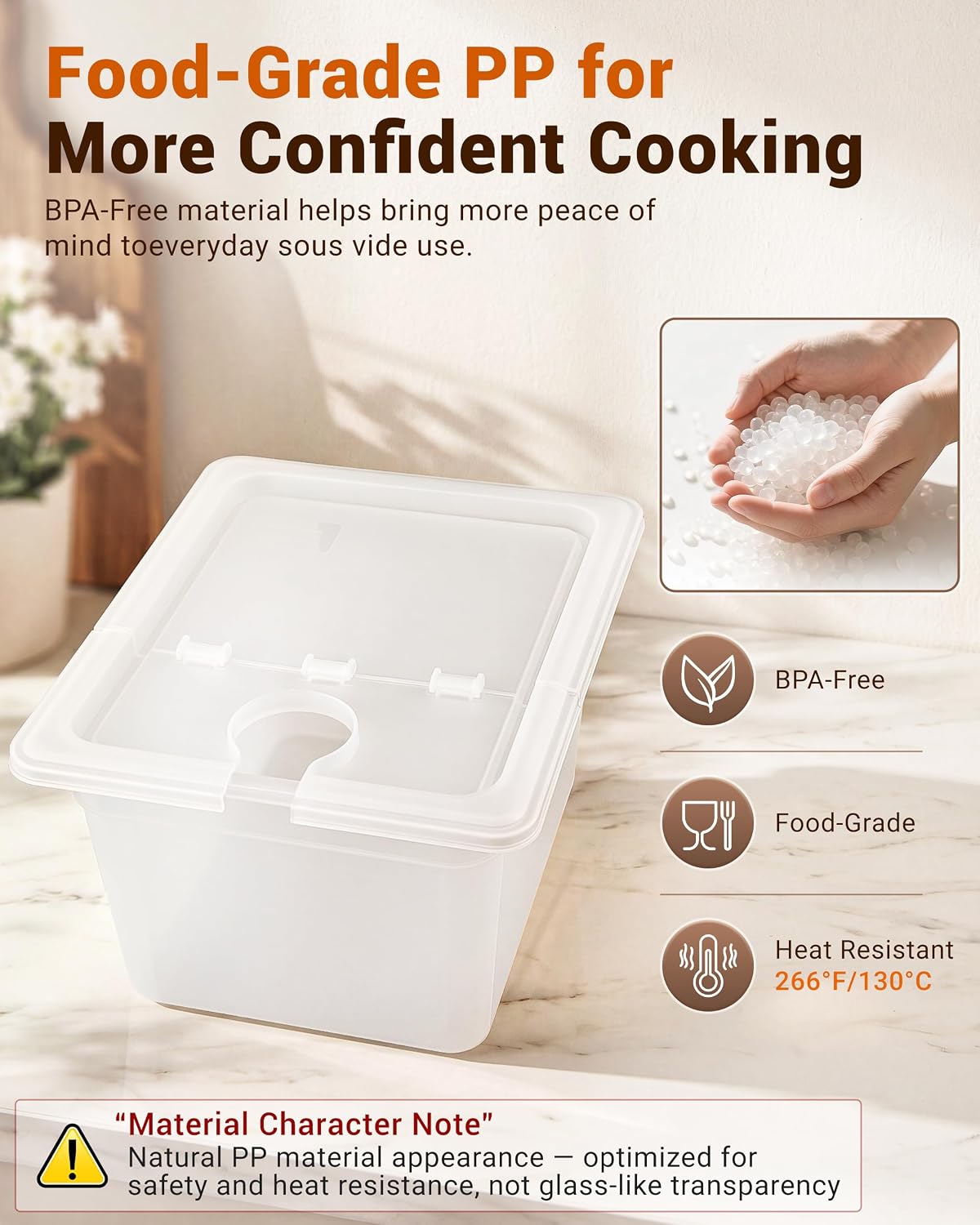 EVERIE 12QT Sous Vide Container BPA-Free with Reinforced Hinged Lic