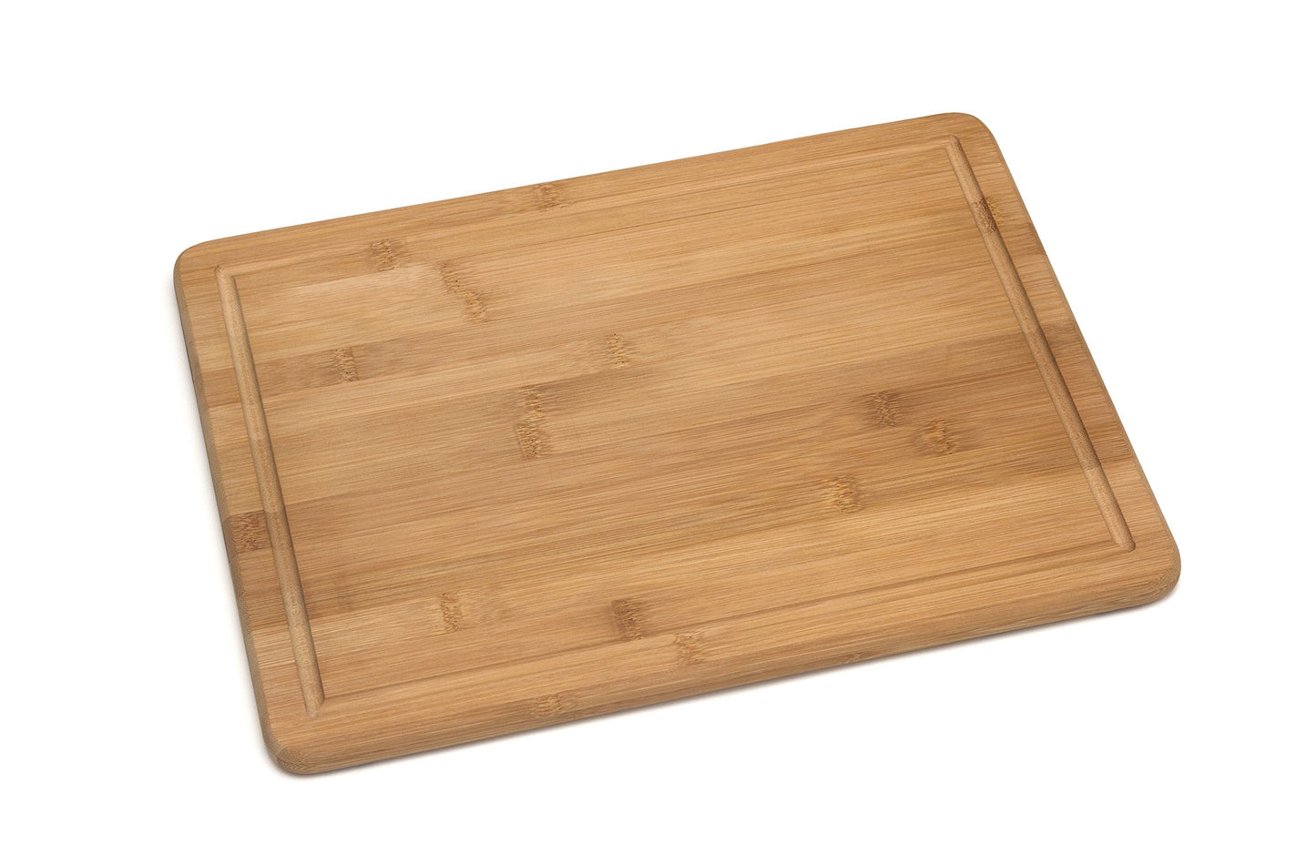 Lipper International Bamboo Wood Kitchen Cutting and Serving Board with Non-Slip Cork Backing, Medium, 13-3/4" x 9-3/4" x 5/8"