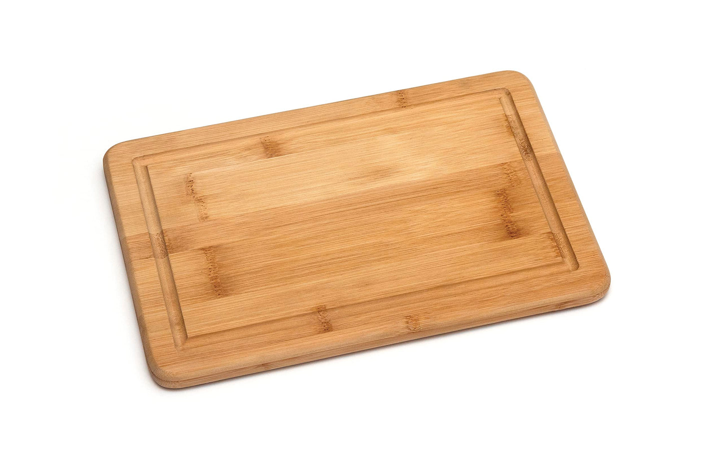 Lipper International Bamboo Wood Kitchen Cutting and Serving Board with Non-Slip Cork Backing, Medium, 13-3/4" x 9-3/4" x 5/8"