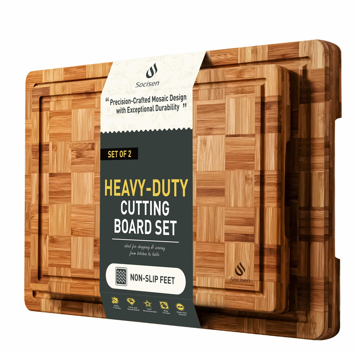 Bamboo Cutting Board 16'' Wood Wooden Cutting Boards for Kitchen Chopping
