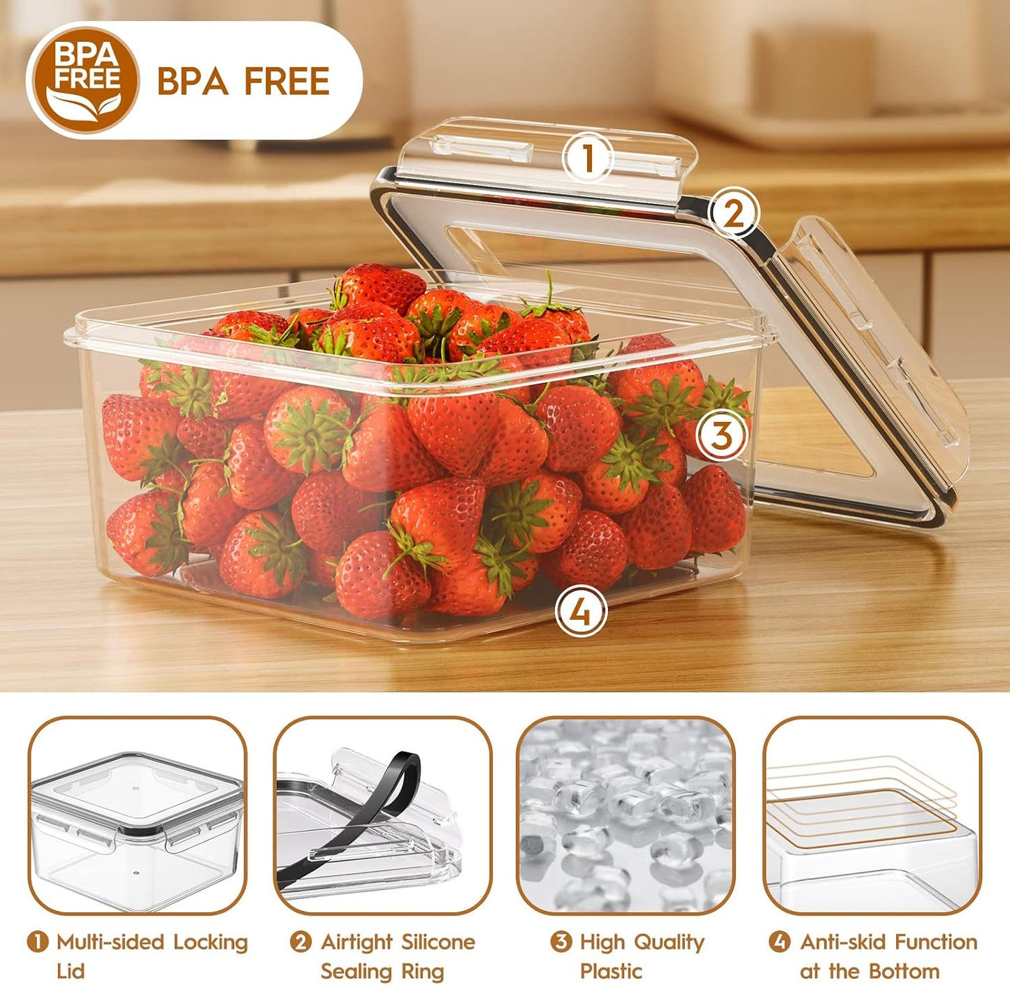KEMETHY Large 40 Piece Food Storage Containers with Airtight Lids, BPA-free