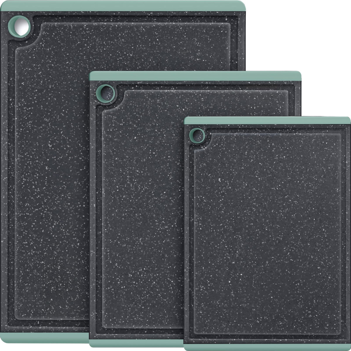 Plastic Cutting Boards for Kitchen, 3-Piece Large Cutting Board Set Dishwasher Safe Chopping Boards with Non-slip Feet and Juice Grooves, Kikcoin