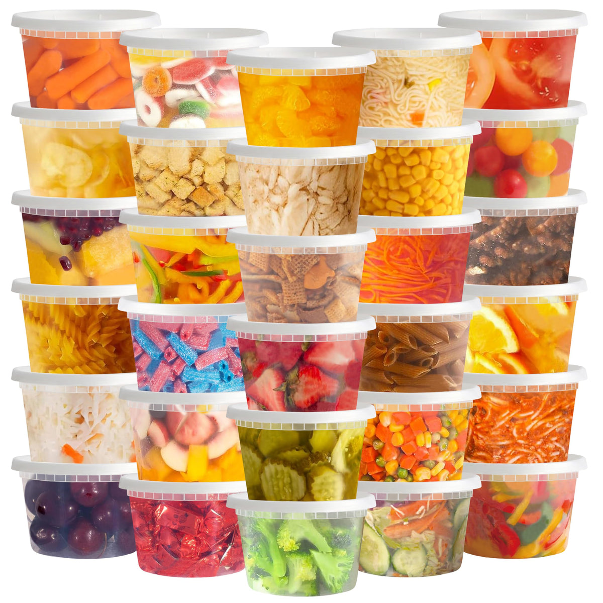 TashiBox [8oz-40 Sets Plastic Containers with Airtight Lids, Food Storage Containers, Deli, Slime, Soup, Meal Prep Containers | BPA Free | Stackable | Leakproof | Microwave/Dishwasher/Freezer Safe