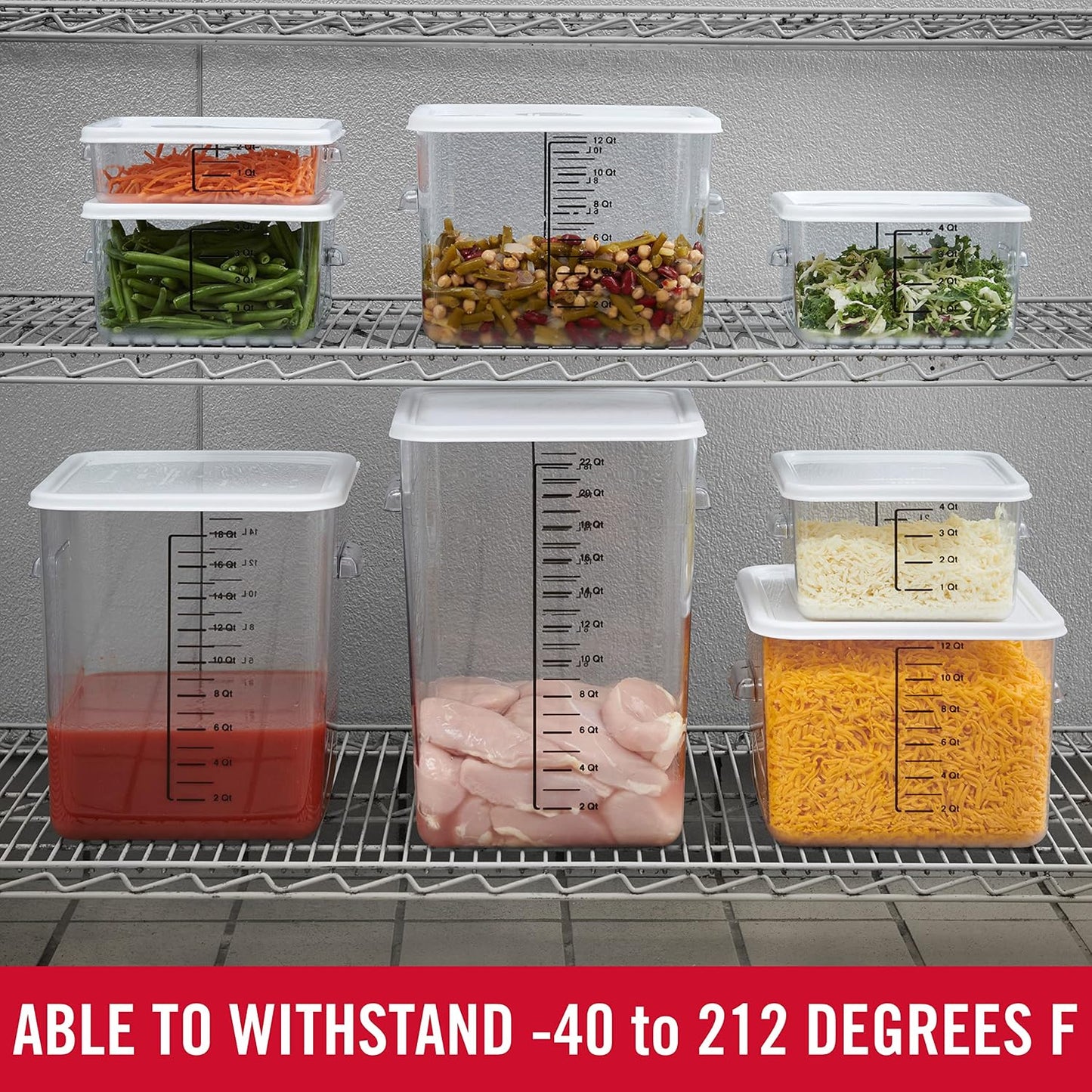 Rubbermaid Commercial Products Space Saving Square Food Storage Container 12 Quart Clear for Kitchen/Sous Vide/Meal Prep