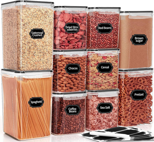 PRAKI 10 PCS Flour Sugar Storage Containers for Organizers and Storage